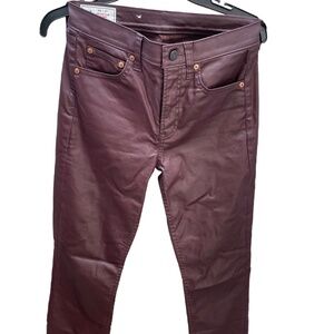❤️ GAP VINTAGE SLIM BURGUNDY COATED JEANS Size 26